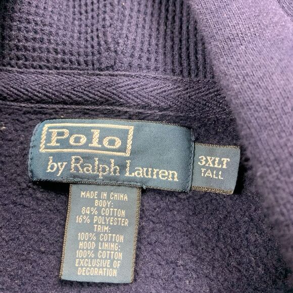 Polo Ralph Lauren Men’s Blue Full Zip Waffle Lined Hoodie Mens 3XLT - Picture 3 of 7
